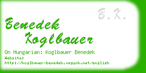 benedek koglbauer business card